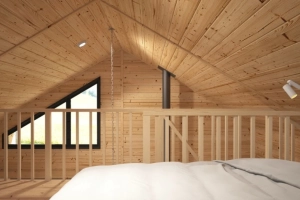 Drewniany domek całoroczny letniskowy 5m/8m 28mm-15mm