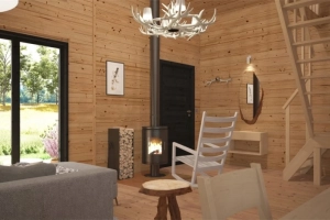 Drewniany domek całoroczny letniskowy 4m/8m 20cm