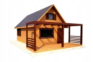 Domek drewniany całoroczny letniskowy 7m x 5m 20mm