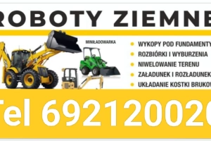 Usługi minikoparka oraz koparko ładowarka Rzeszów Krasne tel 692120020